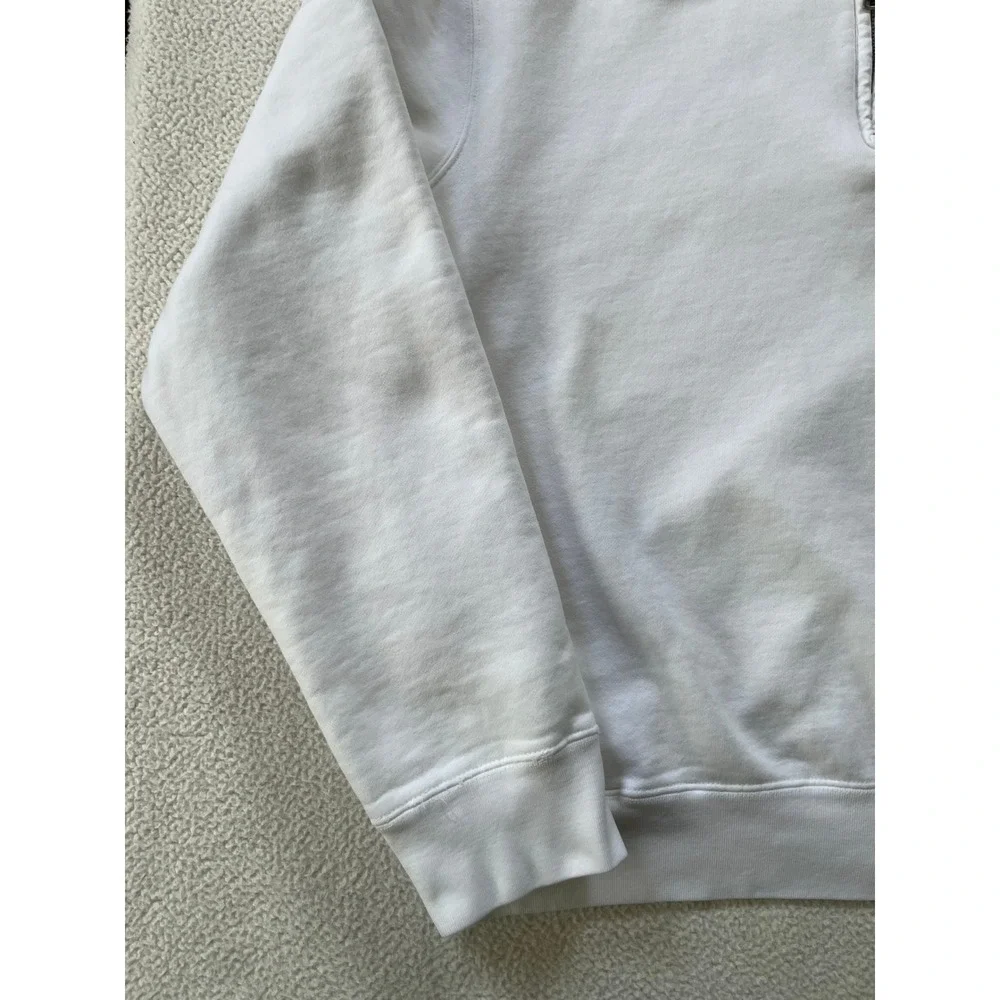 Polo Ralph Lauren Mens Large Quarter Zip Sweatshirt White Fleece Pullover